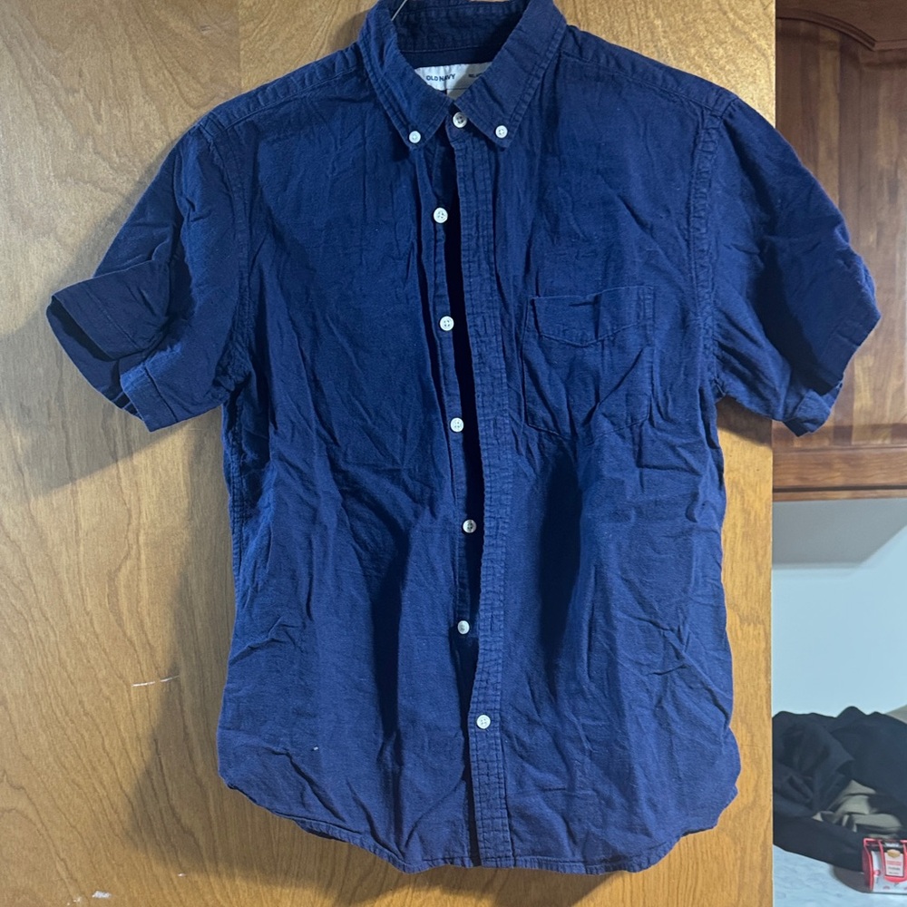 Men's Navy Blue Short Sleeve Shirt